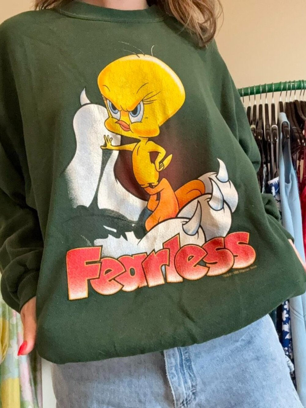 Vintage Looney Tunes Tweety Bird Fearless graphic sweatshirt